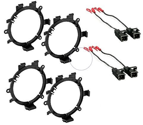 2 Pair GMSB345 GM Speaker Adapter For 6.5" Speakers + Wiring Harness