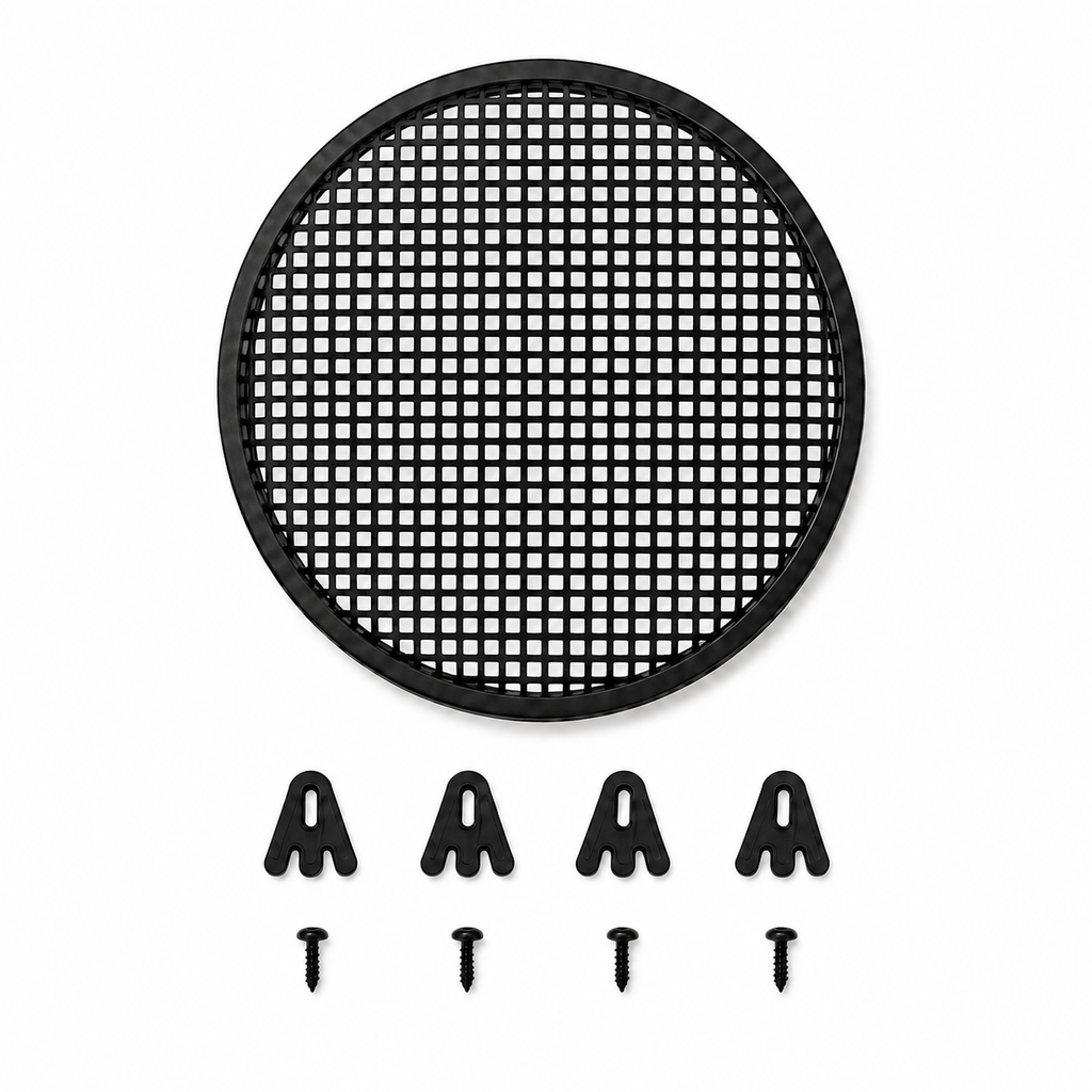 8" INCH WAFFLE SPEAKER SUB WOOFER METAL GRILLS WITH CLIPS AND SCREWS DJ-CAR-HOME