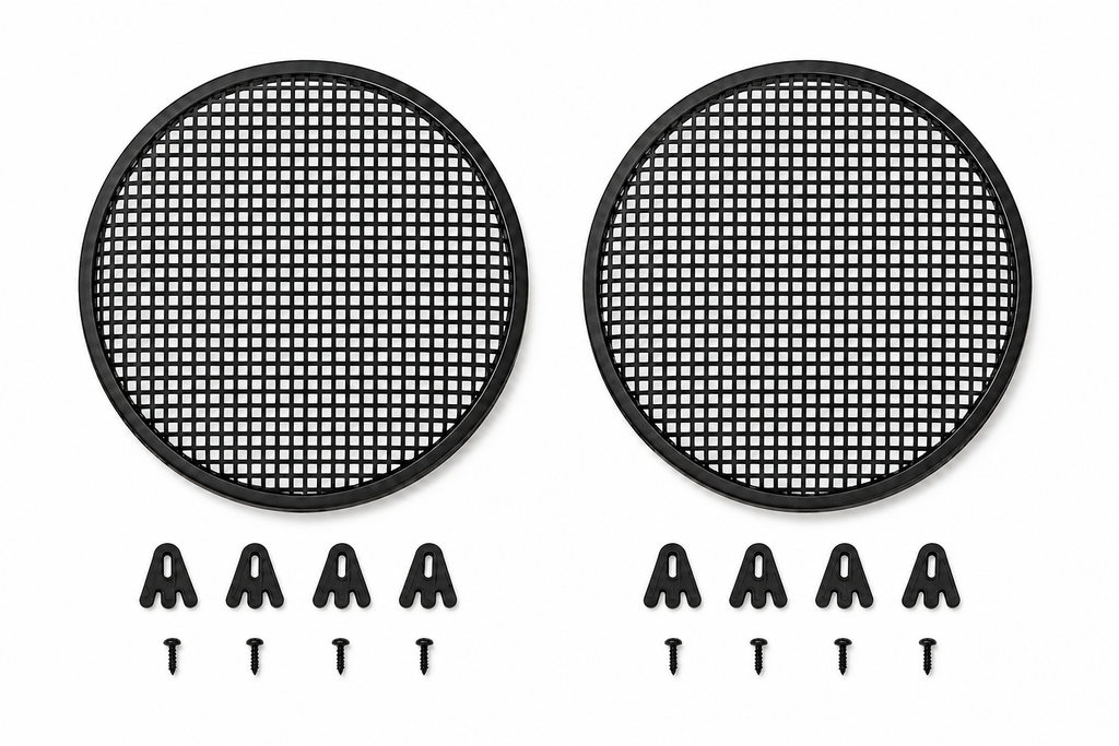 Two 8" Universal Metal Speaker Subwoofer Grill Mesh Cover Clips Screws Guard