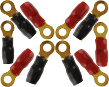 Load image into Gallery viewer, Absolute GRT8-50 8 Gauge Crimp Ring Terminals Connectors 50-Pack (Red Black)