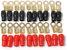 Load image into Gallery viewer, Absolute GRT8-50 8 Gauge Crimp Ring Terminals Connectors 50-Pack (Red Black)
