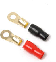 Load image into Gallery viewer, Absolute GRT8-50 8 Gauge Crimp Ring Terminals Connectors 50-Pack (Red Black)