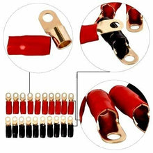 Load image into Gallery viewer, MK Audio GRT00100 50 Red 50 Black 1/0 Gauge Crimp Ring Terminals Connectors