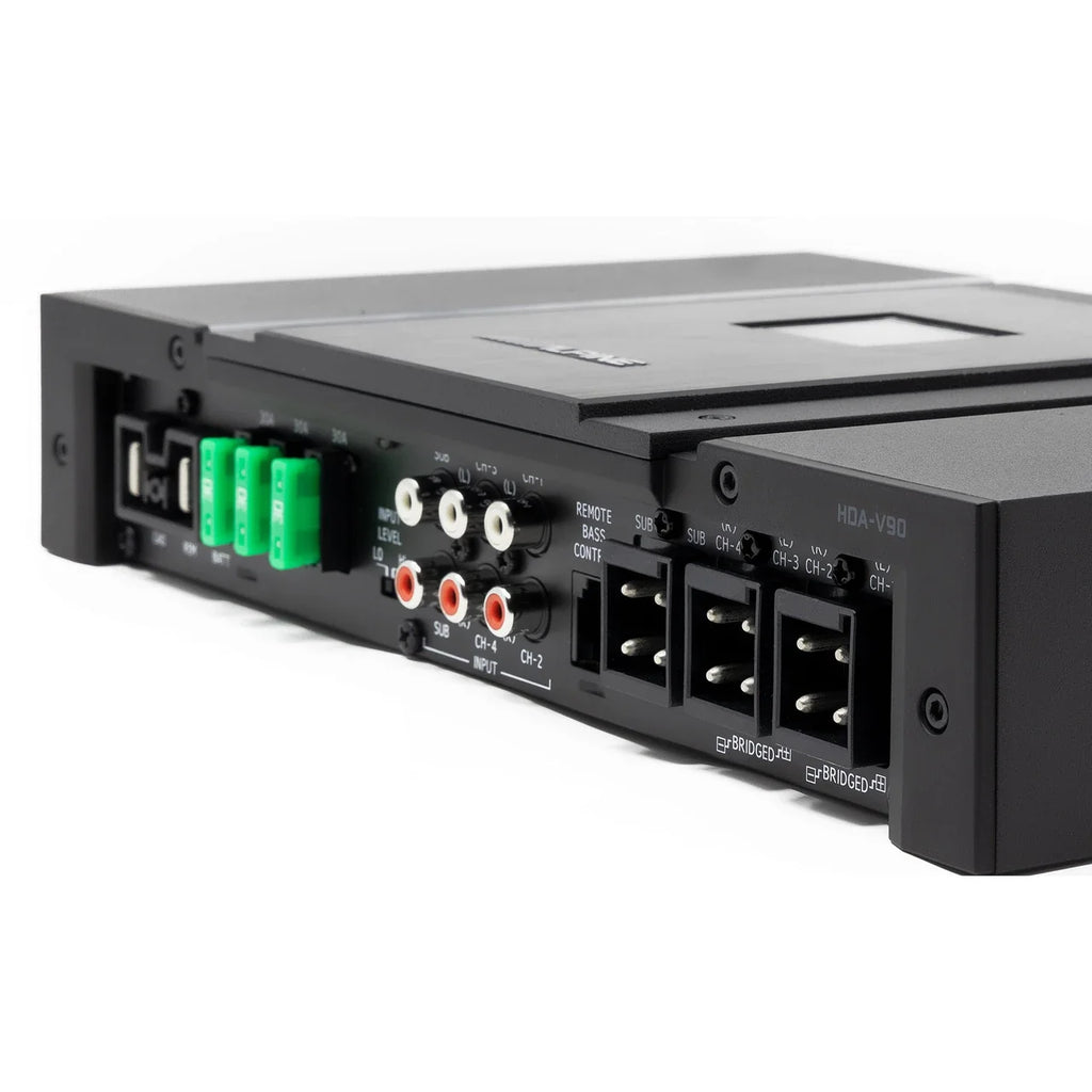 Alpine HDA-V90+RS-W10D4 Status Hi-Res 5-Channel Amplifier & 10-inch R-Series Shallow Subwoofer with Dual 4-Ohm Bundle