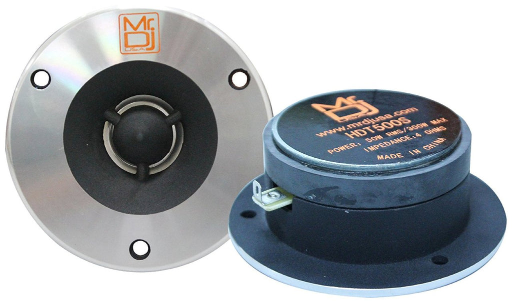 Mr. Dj HDT500S 600W Pair Slim 4-Inch Titanium Bullet High Compression Tweeter for Car, Van, ATV, UTV, Marine, Boat, Motorcycle, Motorsports, and Competition