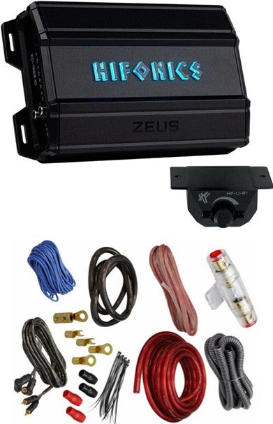 Hifonics ZD-1350.1D 1350 Watt Mono Amplifier 1 Ohm Car Audio Class-D Amp + 0 Gauge Amp Kit