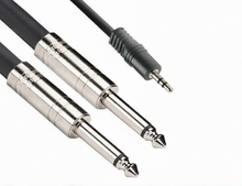 Load image into Gallery viewer, MR DJ CEQY12 12FT 3.5mm TRS Stereo to Dual 1/4" TS Mono Audio Cable