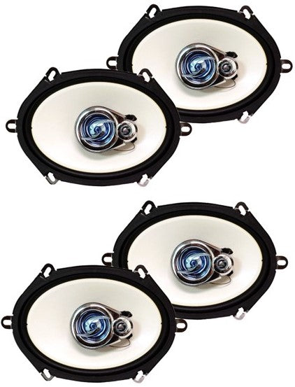 2 Pair Absolute HQ573 5x7" 3-Way Front & Rear Speakers Fit 2005-2009 Ford Mustang