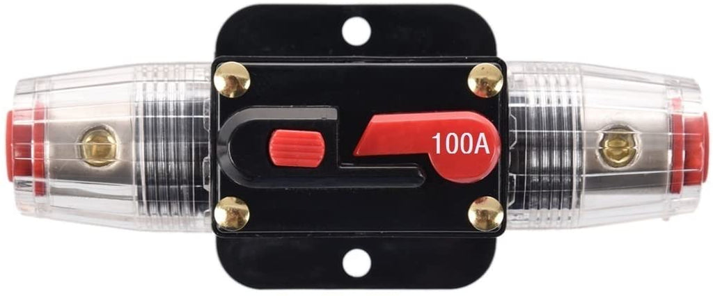 Absolute ICB100 4/8 AWG 100 Amp in-line Circuit Breaker Manual Reset Manual Reset Car Auto Marine Boat Stereo