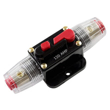Load image into Gallery viewer, Absolute ICB120 4/8 AWG 120 Amp in-line Circuit Breaker with Manual Reset with Manual Reset Car Auto Marine Boat Stereo