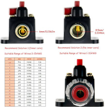 Load image into Gallery viewer, Absolute ICB250 4/8 AWG 250 Amp in-line Circuit Breaker with Manual Reset Car Auto Marine Boat Stereo