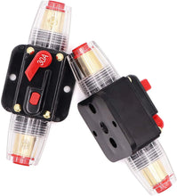 Load image into Gallery viewer, 2 Absolute ICB30 4/8 AWG 30 Amp in-line Circuit Breaker Manual Reset with Manual Reset Car Auto Marine Boat Stereo