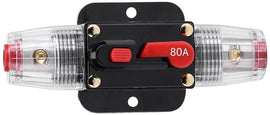 2 Absolute ICB80 4-8-AWG 80 Amp In-line-Circuit Breaker Manual Reset Manual Reset Car Auto Marine Boat