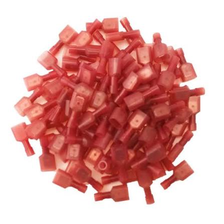 100pcs Red Nylon Female Quick Disconnect Insulated Connectors 22-18 Gauge .187