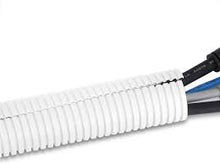 Load image into Gallery viewer, DC Sound 1/4" 5mm 100' White Split Wire Loom Cable Sleeves Conduit Protective Tubing