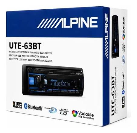 Alpine UTE-63BT In-Dash Digital Media Receiver Bluetooth + KIT10 Installation AMP Kit