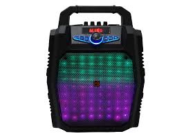 MR DJ PARTY ROCK 8" PORTABLE SPEAKER w/ BLUETOOTH RECHARGEABLE BATTERY LED LIGHT