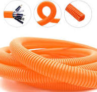 Load image into Gallery viewer, 100' 1/4" 5mm orange split wire loom conduit polyethylene corrugated tubing sleeve tube