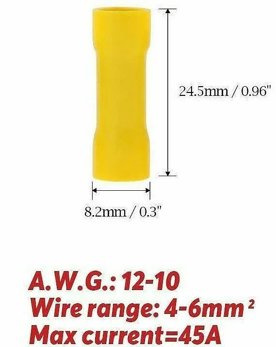 Absolute 500 pcs 16-14 Gauge NYLON AWG YELLOW insulated terminals Crimping connector