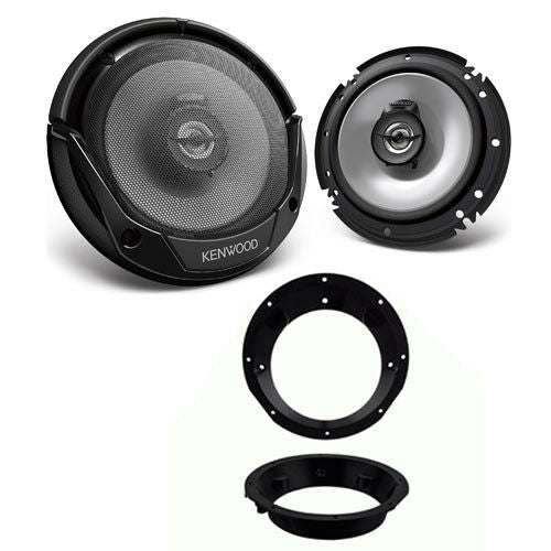 For Harley Davidson Touring Kenwood KFC-1665S 6.5” Speaker Package  & Speaker Adapter Install Kit Stereo Radio