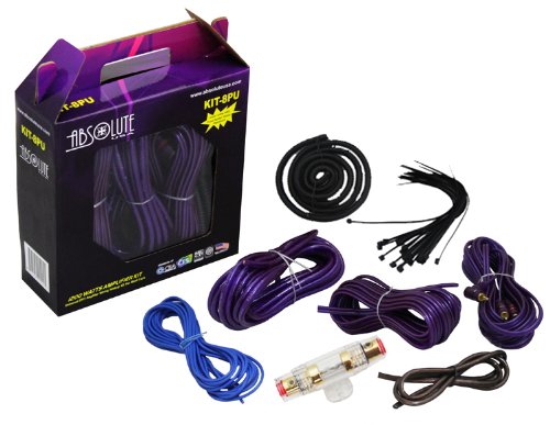 Absolute KIT-8PU 1000 Watts 8 Gauge Complete Amplifier Installation Kit Purple Color
