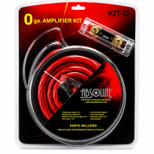 Load image into Gallery viewer, 2 Absolute Kit 0 Complete 0 Gauge Amplifier Amp Kit with RCA Interconnect Cable
