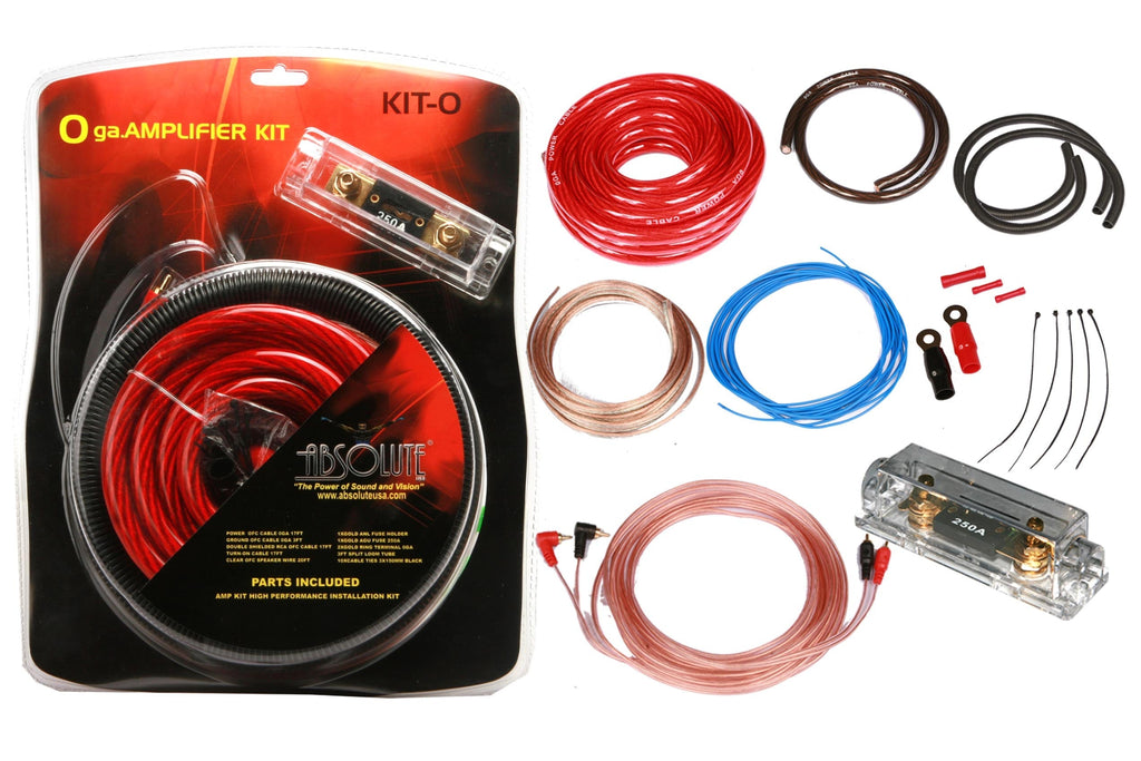 2 Absolute Kit 0 Complete 0 Gauge Amplifier Kit with RCA Interconnect Cable