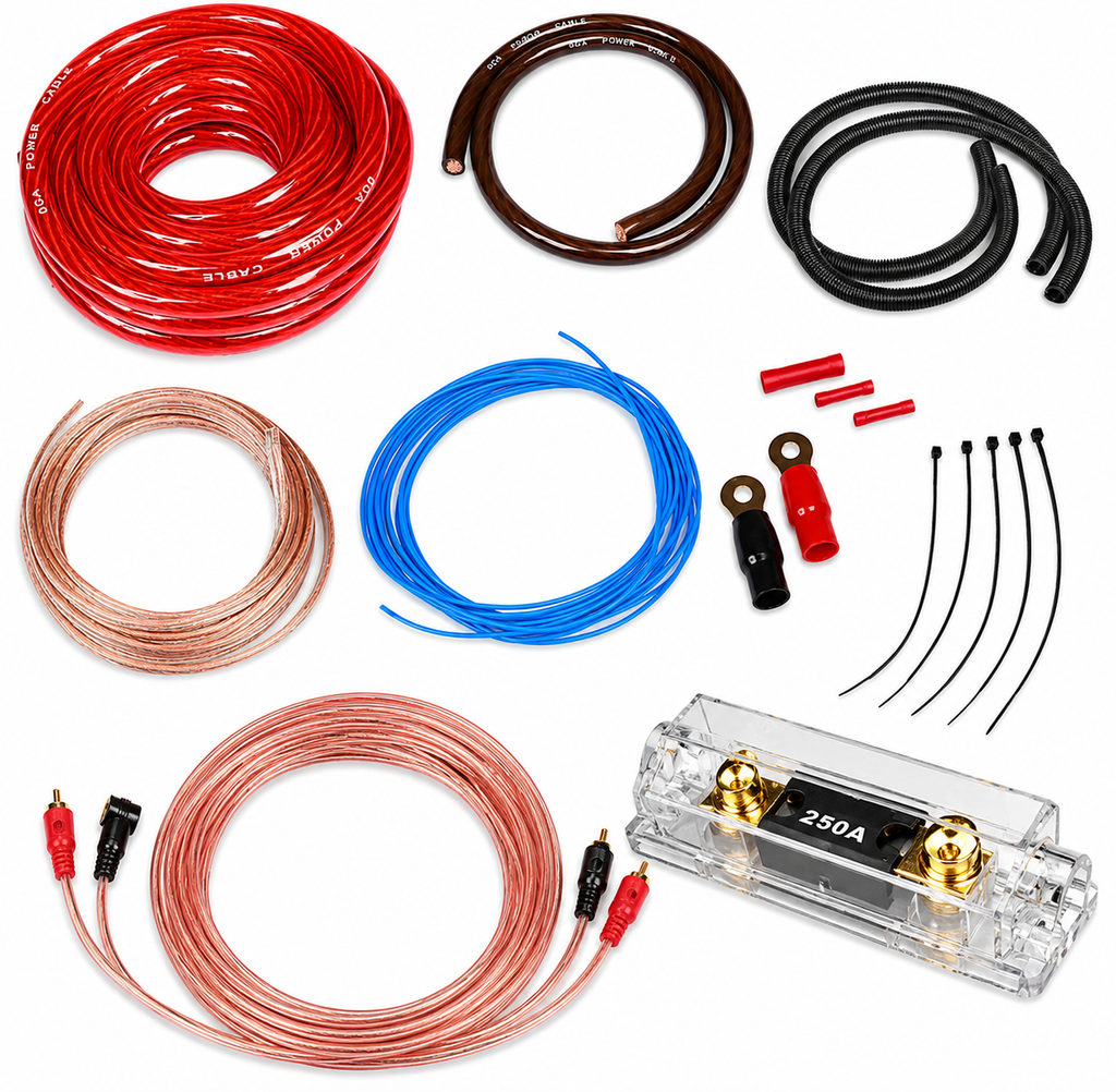 2 Absolute Kit 0 Complete 0 Gauge Amplifier Amp Kit with RCA Interconnect Cable