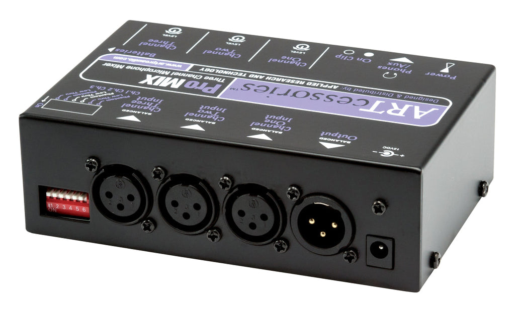 ART PROMIX 3-Channel Battery / AC-Powered Mini Mixer