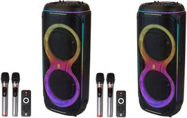 2 MR DJ LOS ANGELES Dual 15” Powered Rechargeable Bluetooth DJ Speaker 6000W Active PA System