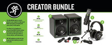 Load image into Gallery viewer, Mackie Creator Bundle USB microphone, studio monitors, and headphones