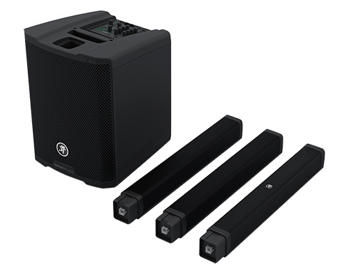 Mackie SRM-Flex Portable 1300W Column Speaker PA System With 2 Pack EM-89D Microphone