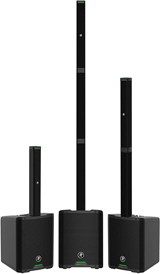 Mackie SRM-Flex Portable 1300W Column Speaker PA System With 2 Pack EM-89D Microphone