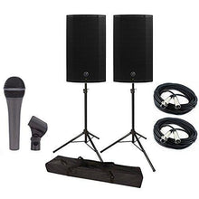 Load image into Gallery viewer, 2 Mackie THUMP212 2 Thump 12" Powered Loudspeaker &amp; Speaker Stands Bag Mic XLR Cable Bundle