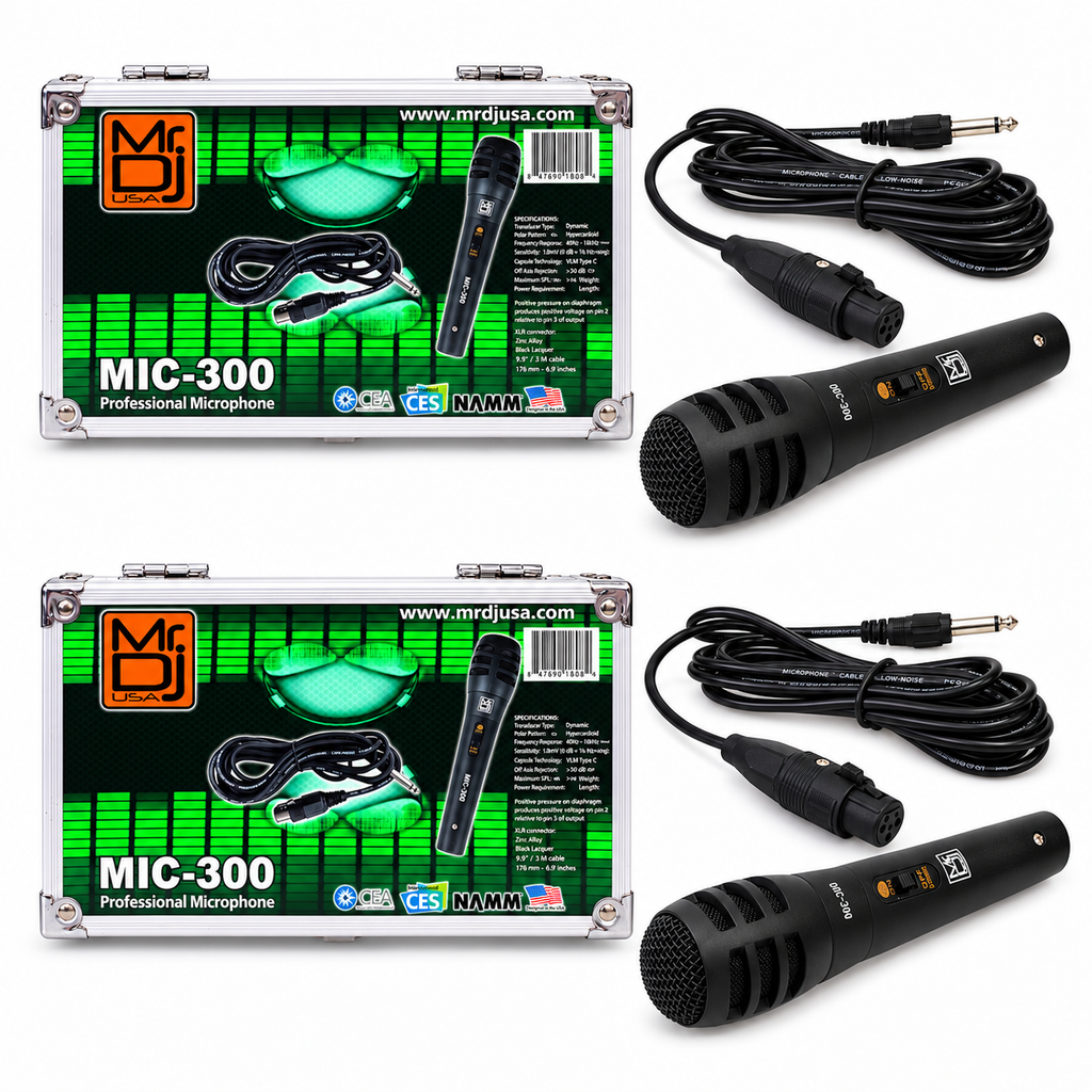 2 MR DJ MIC300 Professional Handheld Uni-Directional Dynamic Microphone