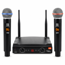 Load image into Gallery viewer, 2 MR DJ MICUHF200 Dual UHF Wireless Microphone System Kit with 2 Handheld