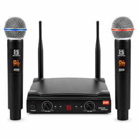2 MR DJ MICUHF200 Dual UHF Wireless Microphone System Kit with 2 Handheld