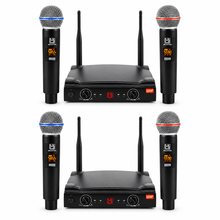 Load image into Gallery viewer, 2 MR DJ MICUHF200 Dual UHF Wireless Microphone System Kit with 2 Handheld
