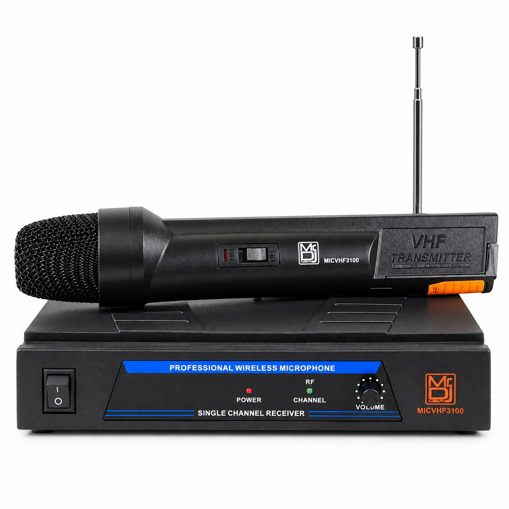 2 MR DJ MICVHF3100 Wireless Dual-Channel Handheld design Microphone System