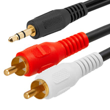 Load image into Gallery viewer, Absolute 6 Feet Y Cable Splitter 1-Mini Plug, 2-RCA Plugs