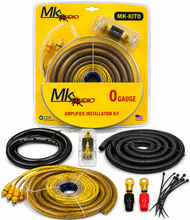 Load image into Gallery viewer, MK Audio MK-KIT0 1/0 Gauge Yellow Amplifier Installation Wiring Kit Complete 3000W Car Audio Amp Kit