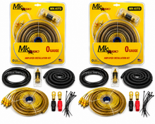 Load image into Gallery viewer, 2 MK Audio MK-KIT0 1/0 Gauge Yellow Amplifier Installation Wiring Kit Complete 3000W Car Audio Amp Kit