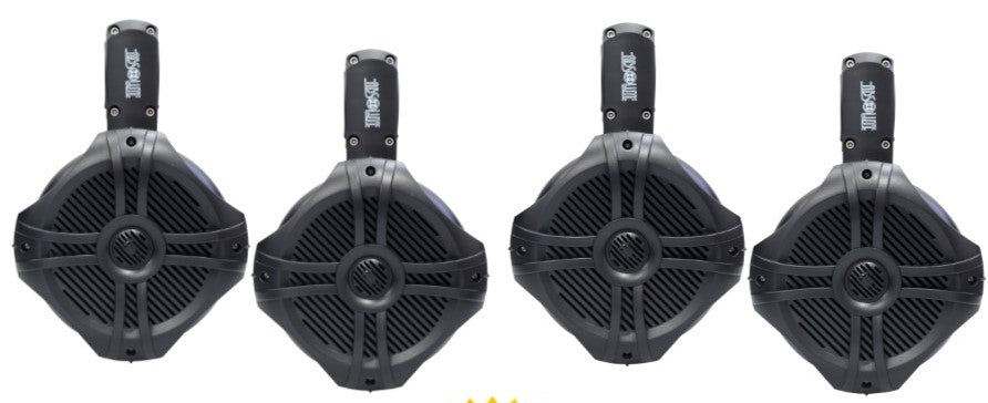 2 Absolute MPS65B Marine Wake Board Speakers RV 6.5" 200W RMS Wake Tower POD Enclosure Speaker