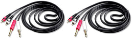 2 Pair Mr DJ CDQR25 25 Feet Dual 1/4