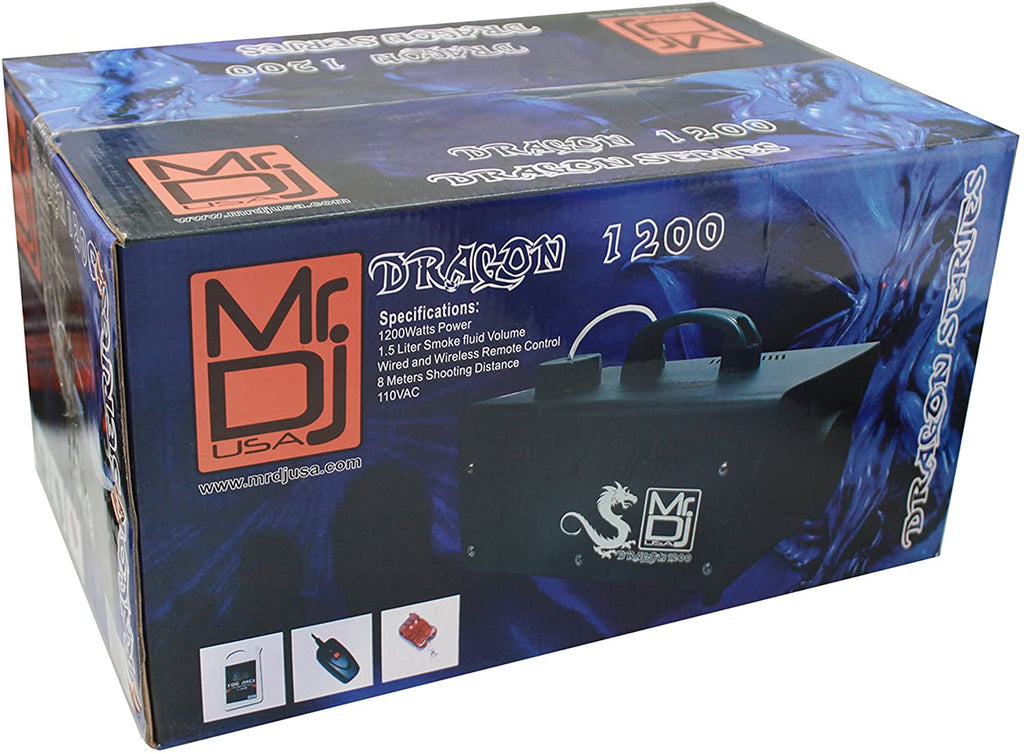 MR DJ DRAGON1200<BR/> 1200W fog smoke machine with wire & wireless remote & fog fluid, quick heat-up thick fog