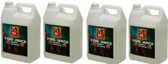 4 MR DJ Fog Juice Fluid Apple Scent Gallons of Fog/Smoke/Haze Machine Refill Liquid Juice Water Based Fog Machine Fluid