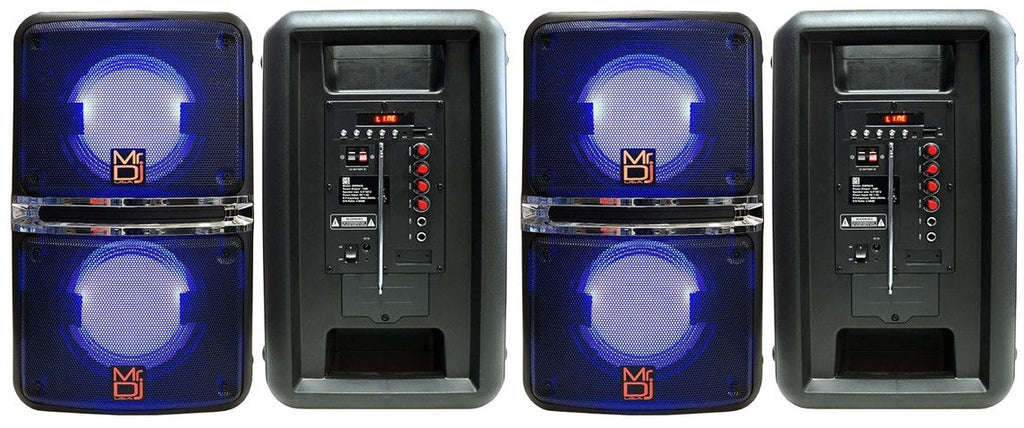 MR DJ GOPACK Dual 6.5" 1200W Portable Outdoor Bluetooth Speaker