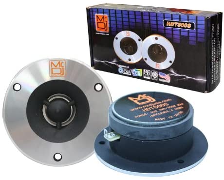 Mr. Dj HDT500S 600W Pair Slim 4-Inch Titanium Bullet High Compression Tweeter for Car, Van, ATV, UTV, Marine, Boat, Motorcycle, Motorsports, and Competition