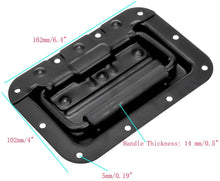 Load image into Gallery viewer, 2 MR DJ HR100B Spring Loaded Recessed Handle Spring Loaded Recessed Heavy Duty Black Flight Case Speaker Cabinet Handle