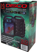 Load image into Gallery viewer, MR. DJ DISCO 5.25" portable speaker w/ Bluetooth rechargeable battery &amp; led light